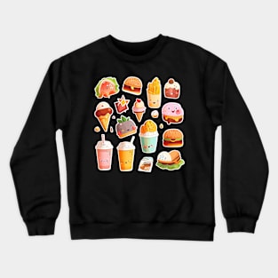 #11 Cute happy food sticker pack Crewneck Sweatshirt